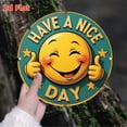 thumbnail image 2 of HELLOYOUNG Aluminum Plate Metal Sign 2D Flat Round Wall Art Vintage Smiling Face Thumbs-Up Design for Home Bar Cafe Beach House Decor, 2 of 4