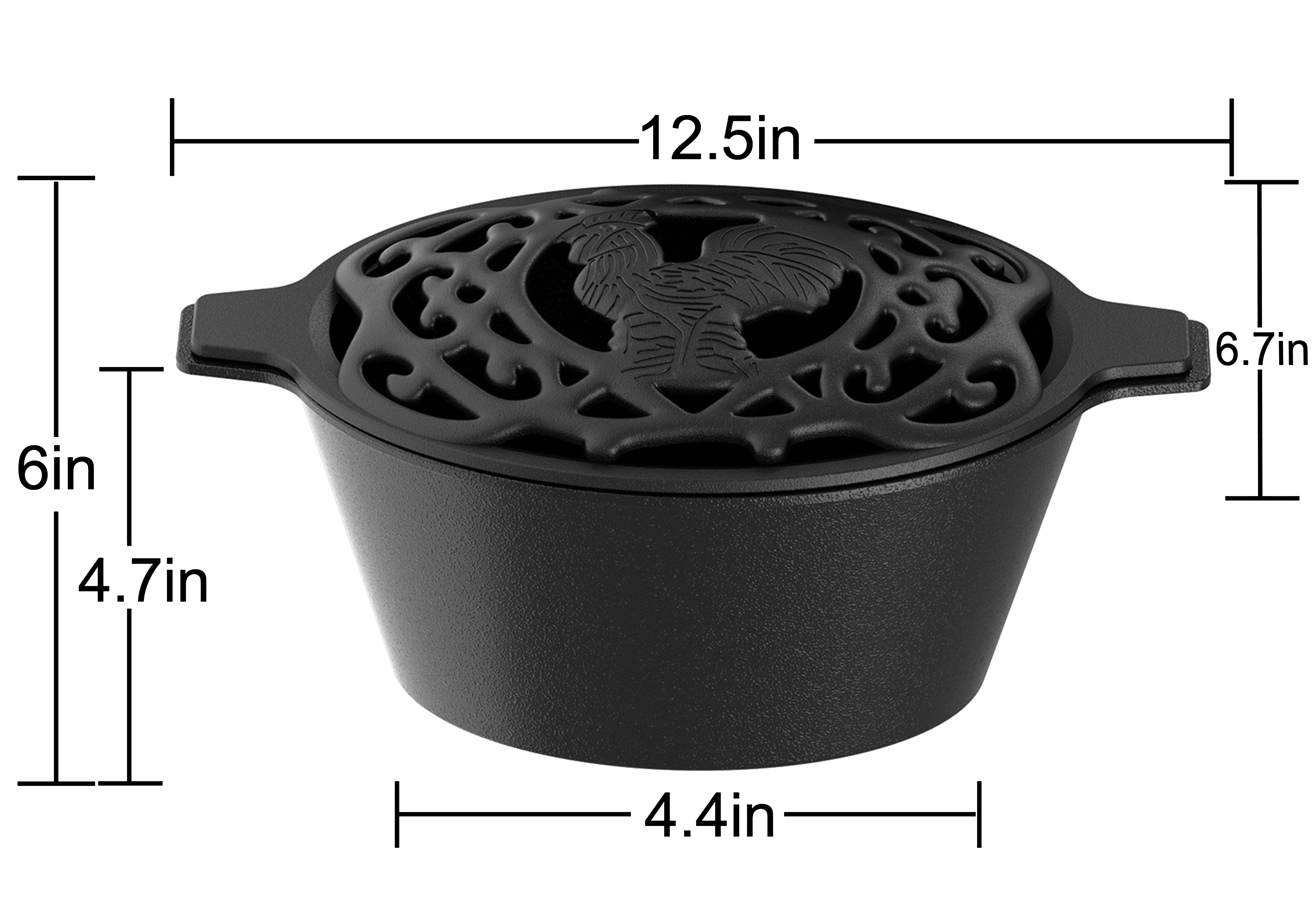 FireBeauty Cast Iron Wood Stove Steamer – 2.3 Quart Rust-Resistant Humidifier with Lattice Top – Chicken Design for Home Heating & Aromatherapy