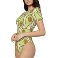 thumbnail image 2 of Easygdp Cute Avocado Women's One-Piece Swimsuit Slim Fit Crew Neck Bodysuit Athletic Swimwear with Concealed Buckle - X-Large, 2 of 9
