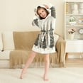 thumbnail image 3 of FORMRS Niños Bathrobe Unisex Hooded Robe Soft Plush Pajamas Sleepwear, Size 2-3T, Hand Drawn Christmas Stars, 3 of 7