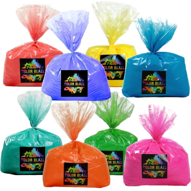 Color a granel Blaze Holi en polvo, 40 kg, 8 bolsas, 8 colores