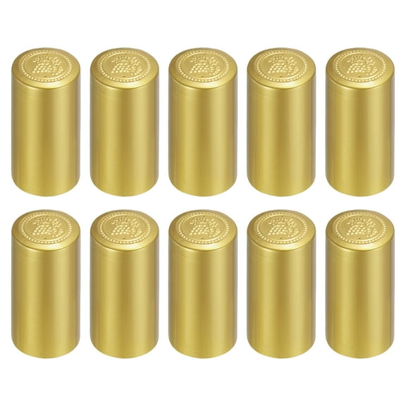 Uxcell 100 Pack Heat Shrink Wrap Sleeves Wine Shrink Wrap Cap Grape Shape, 30x60mm Gold