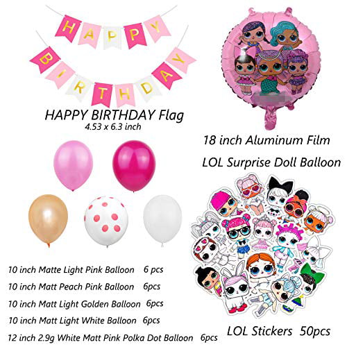 LOL SURPRISE DOLLS 2  x  PACK FOIL BALLOON TABLE DECORATION  DISPLAY 