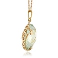 thumbnail image 3 of Galaxy Gold GG 14K Yellow Gold Checkerboard Cut Round Green Amethyst Pendant Necklace - Renewal & Love - 16" to 24" - Fine Jewelry for Women, 3 of 4