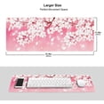 thumbnail image 7 of Pink Cherry Blossoms Gaming Mouse Pad XL, Large Non Slip Rubber Mousepad, Stitched Edges Desk Pad, Long Extended Mice Pad,31.5'' X 11.8'', 7 of 7
