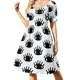 thumbnail image 2 of Vestido de manga corta con estampado de ojos abiertos, vestido de lujo, vestido de verano para mujer, vestido largo para mujer, 2 of 7