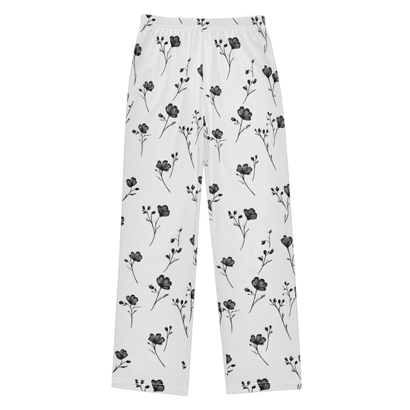 joogoo Line Flowers Kids Pajama Pants Pj Bottoms Boy Girls Sleepwear Lounge L