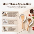 thumbnail image 3 of Onader 2-Piece Spoon Rest, 5" Ceramic Spoon Holder for Kitchen Utensils Soup Ladle Slotted Turner Spatula, Cooking Utensil Rest for Kitchen Countertop, Seashell White, 3 of 10