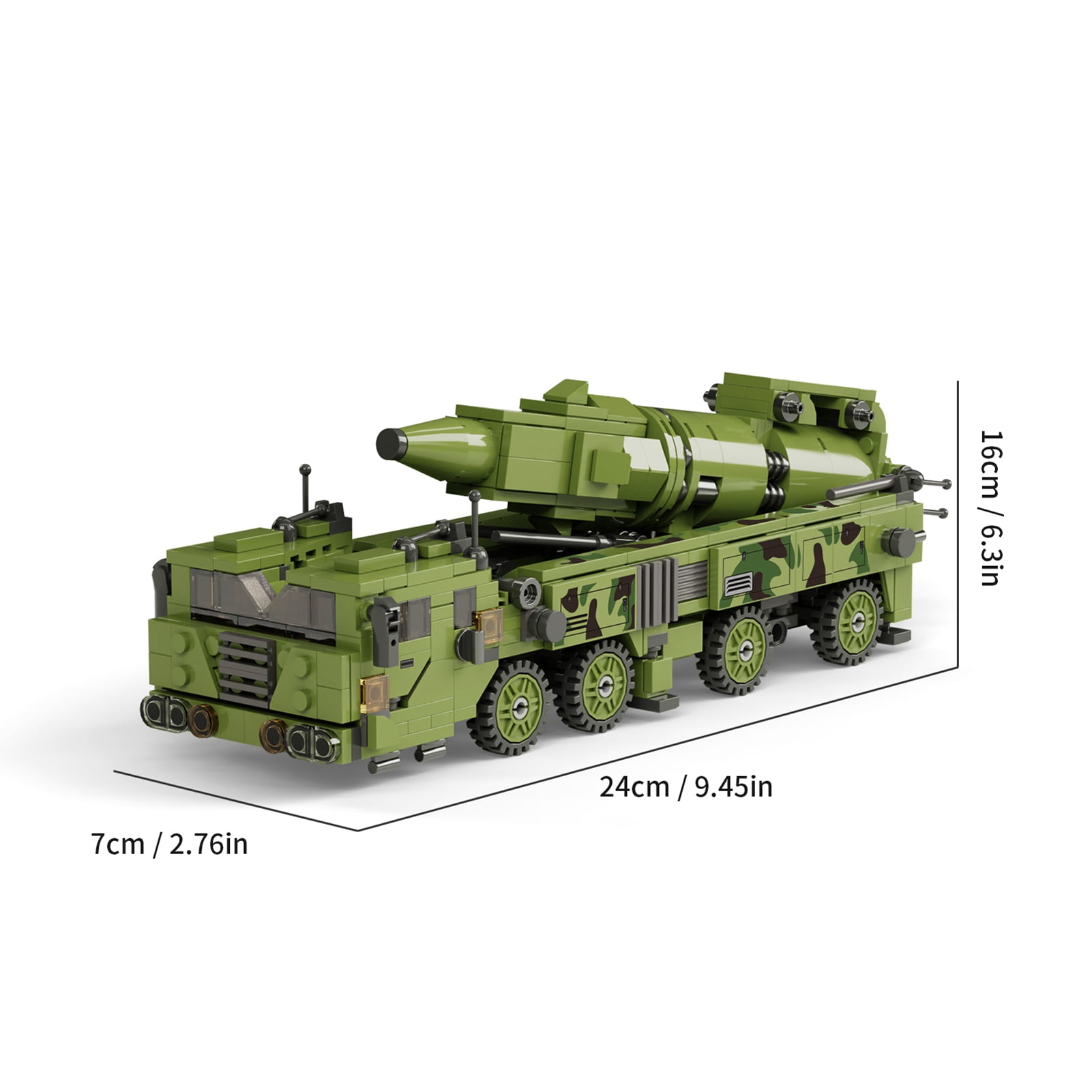 Cacagoo 782PCS Military Missile Truck Building Blocks Set - Army Vehicle Model Kit for Kids & Collectors