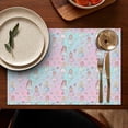 thumbnail image 4 of Pastel Princess Pattern Summer Placemats Table Placemats Set Of 6-Linen Kitchen Washable Placemats Table Mats 11.8"x17.7"Non-Slip Heat Resistant, 4 of 5