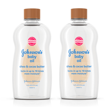 Johnson's Baby Oil with Shea & Cocoa Butter, 14 fl. oz (2 Pack)