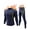 Navy Blue, variant on Mens Thermal Underwear Set with Fly, Long Johns Base Layer Winter Hunting Gear Sport Top and Bottom XS-4XL