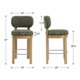 thumbnail image 6 of Guyou 26" Bar Stools Set of 4, Modern Chenille Upholstered Counter Height Bar Stools, Farmhouse Armless Bar Chairs with Solid Wood Legs & Padded Back for Kitchen Island/Dining Room Bar, Green, 6 of 10