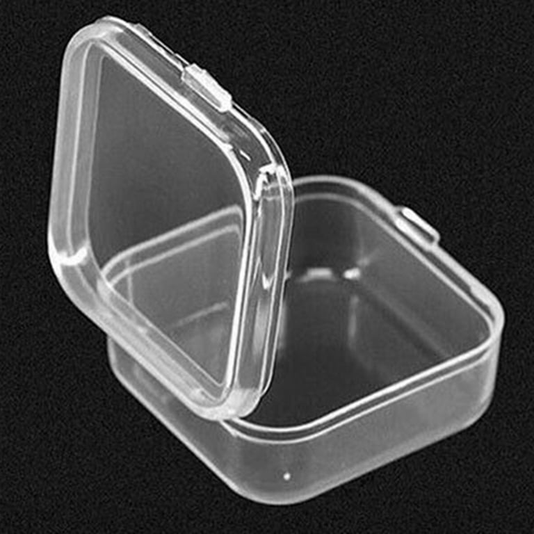 10pcs Mini Transparent Plastic Small Box Hook Jewelry Earplug