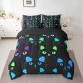 thumbnail image 2 of Homewish Kawaii Animal Black Cat Twin Bedding Sets 7-Piece for Teens,Cartoon Pets Bedding Comforter Set Microfiber,Abstract Gradient Breathable Sheet Sets,Ultra Soft Home Decor,Reversible, 2 of 8