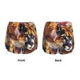 thumbnail image 3 of Yiaed Abstract Lion Painting Print Women's Running Shorts with Liner 3 Zipper Pockets Elastic Workout Athletic Gym Yoga Shorts-Medium, 3 of 7