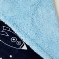 thumbnail image 5 of Marina Decoration Reversible Rich Printed Woven Fluffy Plush Soft Warm Flannel Fleece Sherpa Kids Children Blanket, 30 x 40 Inch Blue White Color Rockets and Stars with Navy Blue Base Pattern, 5 of 5