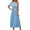 Light Blue, variant on Sngxgn Women's A Line Midi Dress Straps V Neck Slit Party Slip Dress(Blue,S)