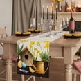 thumbnail image 2 of Table Runners 72 Inches Long Dress Scarves, Spring Farmhouse Kitchen/Dining Table Runner, Coffee Tablerunners, Farmhouse Birds Cages Eggs Botanical Flowers 18x72 Inch, 2 of 9