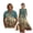 Cactus Aztec Southwest American Tribal, variant on Cactus Aztec Southwest American Tribal Print Cotton Linen Couple Matching Outfits Women's Dress with Pockets Men's Button Up Shirt, Beach Vacation Dress Couples Matching Outfits, Size S
