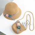 thumbnail image 3 of EeaseMX 1 juego de kit de playa para niños, adorable bolso bandolera con sombrero de paja para niñas pequeñas (caqui), 3 of 7