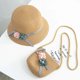 thumbnail image 3 of EeaseMX 1 juego de kit de playa para niños, adorable bolso bandolera con sombrero de paja para niñas pequeñas (caqui), 3 of 7