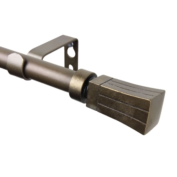 Home Window Decorative Flare Curtain Rod 48-84 inch - Antique Gold