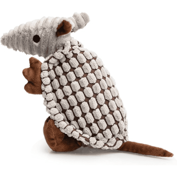 Tough Dog Toy for Aggressive Chewers – Chew Resistant Plush with Reinforced Seams, Built-in Squeaker, Minimal Stuffing for Active Play, Large Gray