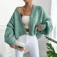 thumbnail image 4 of iHPH7 Cropped Cardigan Sweaters for Women Fall Outfits for Women Casual Outfits for Women Button Down Sweaters for Women Travel Sweater Knits Clothing Fall Fashion Green S, 4 of 9