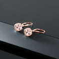 thumbnail image 4 of Gem Stone King 4.00 Ct Cushion Peach Nano Morganite 18K Rose Gold Plated Silver Earrings, 4 of 4
