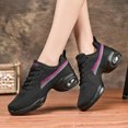 thumbnail image 4 of Zapatillas de baile informales para mujer, zapatos de baile de Jazz para mujer, zapatos deportivos modernos transpirables de malla negra y roja, zapatos de Hip Hop para niñas, 4 of 5