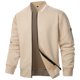 thumbnail image 1 of pstuiky camisas de manga larga para hombre, Chaqueta de manga larga con cuello alto y cremallera de color liso para hombre tops de invierno para hombre l, 1 of 4
