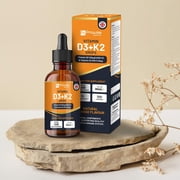 Vitamin D3 4000iu + K2 MK7 25µg I Orange Liquid Drops I High Strength 4000iu D3 + 25µg K2- 30ml Bottle I Fast Absorption I 1200 Vegetarian Drops - Made in UK by Prowise Healthcare