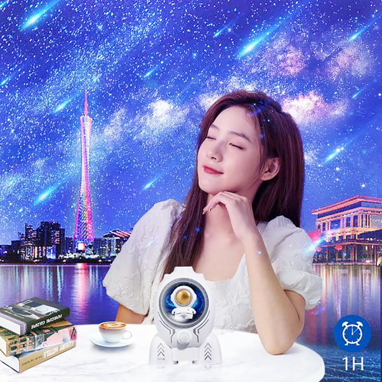 Star Projector, 10 in 1 Galaxy Projector for Bedroom, Night Light Projector with Timer 360° Rotating HD Focusable Star Lamp for Kids Room, Home Theater, Ceiling, Christmas, Room Decor