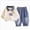 A73-White, variant on Toddler Baby Boy Clothes Infant Fall Winter Outfits Striped Waffle Long Sleeve Crewneck Sweatshirts Pants 2-3Years