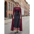 thumbnail image 3 of Mialoley Capes Longues Transparentes pour Femmes Mode Col Rond Couleur Unie/imprimé à Pois Poncho Châle, 3 of 9