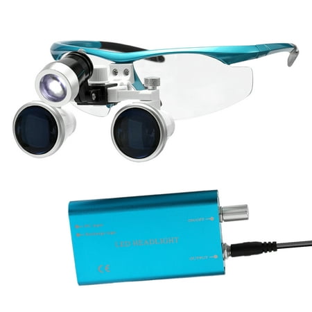 Wearable Magnifier Portable 3.5X 420mm Surgical Binocular Loupes Optical Glass Headset Magnifying Glasses +3W LED