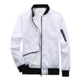 thumbnail image 2 of Dpytoraw Male Solid Color Autumn And Winter Long Sleeved Jacket With Windproof Zipper Cover Baseball Jacket, 2 of 4