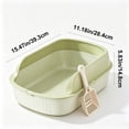 thumbnail image 2 of LOWLHOME Cat Litter Tray Semi Enclosed Cat Litter Box with Open Top Detachable Easy to Clean Litter Pan Indoor Cats Anti Splashing Pet Supplies Spacious, Green, 2 of 3