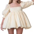 thumbnail image 2 of CHUANK Robe en Tulle à Manches Bouffantes pour Femme, Robe Princesse Courte, Encolure Carrée, Manches Bouffantes, Robe à Volants pour Fête et Bal, 2 of 8