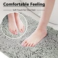 thumbnail image 4 of Bathroom Rugs Sets 2 Piece, Absorbent Bath Mat for Bathroom Very Soft Chenille Bathroom Rug Non-Slip, 32x20 + 20x20 Inch U Shape Bathroom Mat, Machine Washable Bath Rugs (Light Grey), 4 of 4