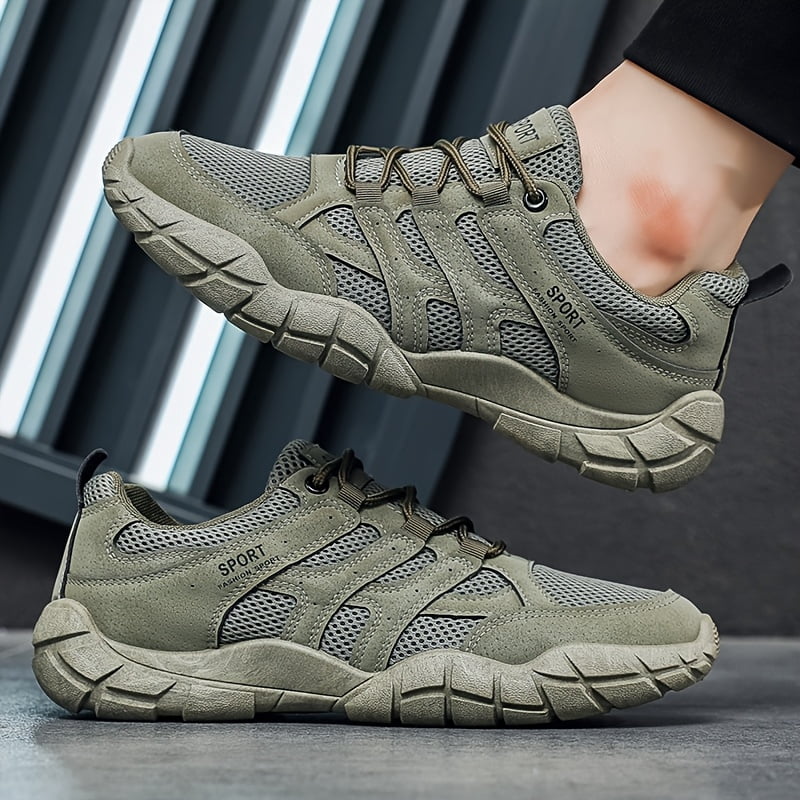 Men's Outdoor Sports Shoes, Adult Mesh Breathable Shoes, Wear-resistant, Anti-skid, Hiking Shoes for Outdoor Use