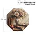 thumbnail image 2 of Yiaed Vintage Floral Vase With Books Print Leather Coasters for Drinks - Cup Coasters Coffee Table Kitchen Table Bar, Home & Office Gifts Handmade Drink Coasters-Octagon, 2 of 6