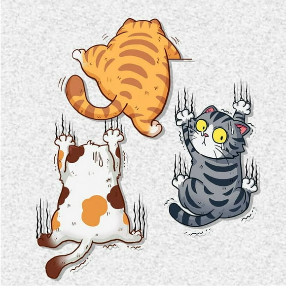 SHAR Vinyl Car Sticker, Three Cats, Scratch Cover, Funny Bumper Sticker for Car, Truck, Motorcycle, Wall, Window (Large)