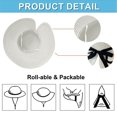 thumbnail image 4 of Harhinhe 56-58cm tiene circunferencia, sombrero de paja con lazo, sombrero de paja de verano para mujer, sombrero para el sol con ala grande, sombrero para el sol dividido, 4 of 5
