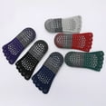 thumbnail image 3 of Yoga Socks for Women Five Toes Non-slip Pilates Socks with Fingers Silicones Grip Low-Ankle Backless Sport Fitness Floor Socks (Gray 4Pairs-QP3602), 3 of 7