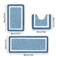 thumbnail image 3 of Steadline 3-Piece Luxury Bathroom Rug Set - Ultra Soft Microfiber Shower Mats - U-Shaped Toilet Floor Cover - Quick Dry Non-Slip Bath Decor - Complete Home Spa Solution, 3 of 7