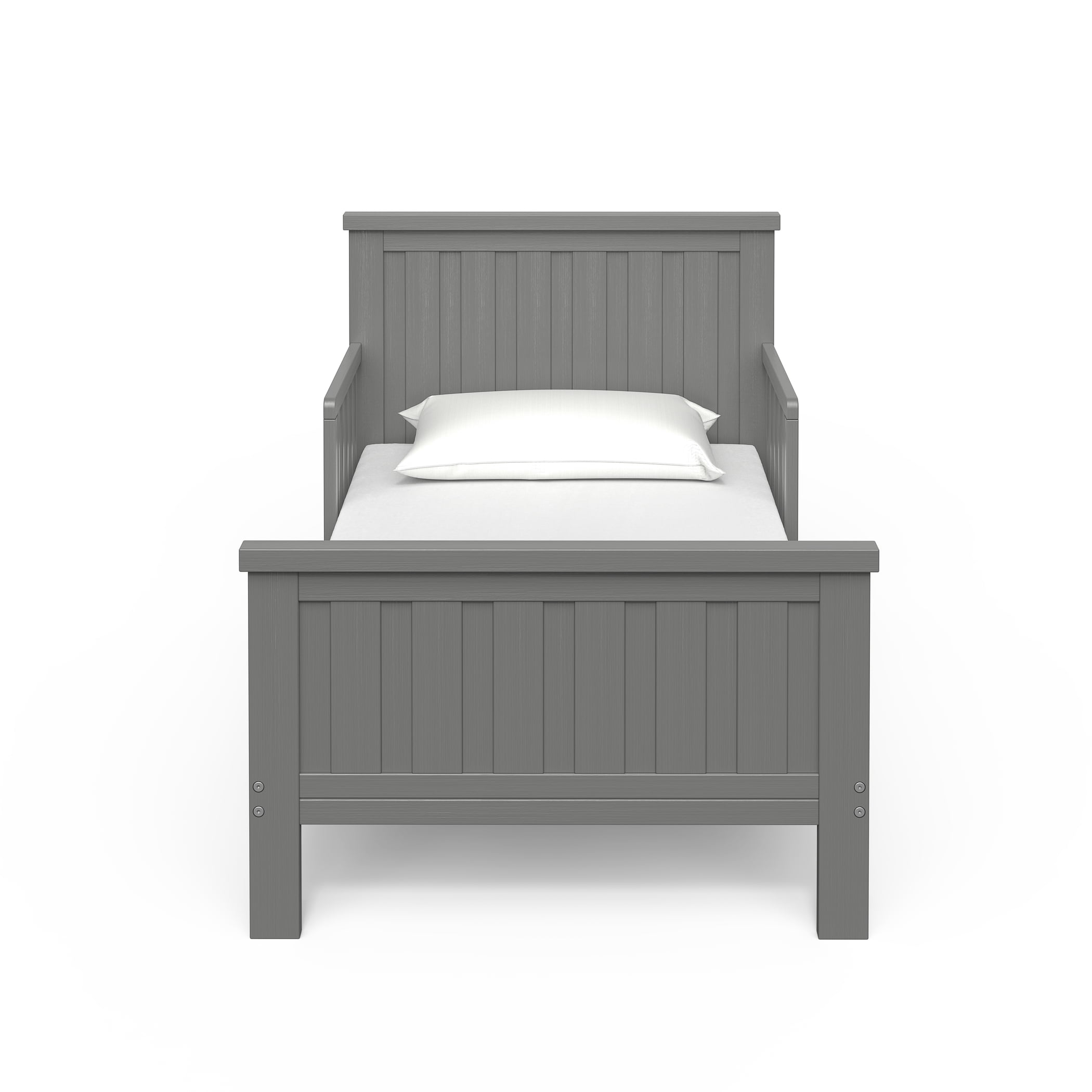 Child Craft Calder Toddler Bed with Guard Rails, Brushed Pebble