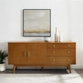 thumbnail image 4 of Walker Edison 70" 3-Drawer Mid-Century Engineered Wood Sideboard in Acorn Brown, 4 of 8