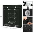 thumbnail image 2 of 69" Portable Clothes Closet Non-Woven Fabric Wardrobe Double Rod Storage Organizer With Cloth Cover Black, 2 of 7
